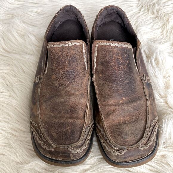 Bed Stu Men\'s Brown Leather Slip-On Loafers Distressed Rugged Look sz 12.5 main image 9